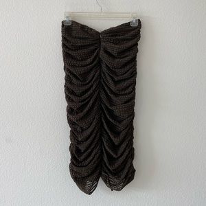 Fanco Olive/Brown Ruched Pencil Skirt